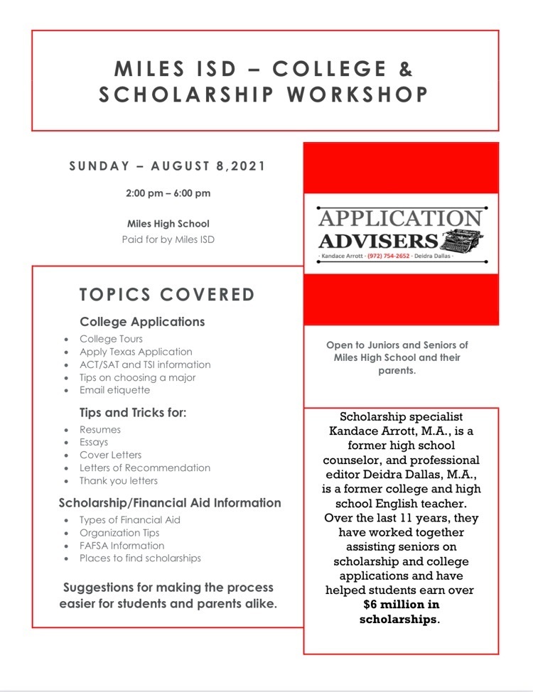 College, Career, & Scholarship Workshop 